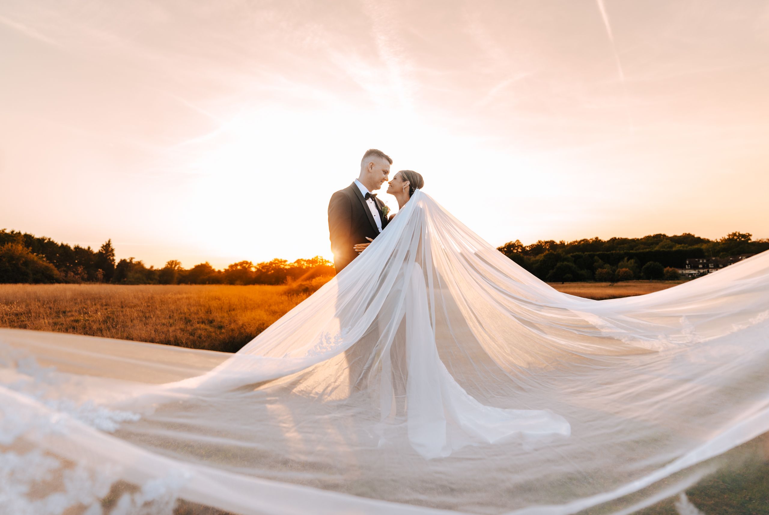 Why Is a DJ Important on Your Wedding Night — wedding sunset portrait and reception timeline planning
